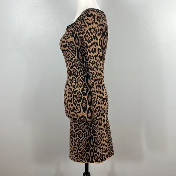 BCBG MaxAzria Sheena French Leopard Print Bodycon Dress - Mob Wife Aesthetic - Picture 8 of 17